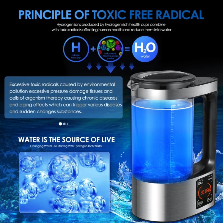 V8 2L Micro-electrolysis hydrogen-rich Water Machine Home Smart Cleaning Hydrogen-rich Kettle(US Plug) - HoMEdemic™ 