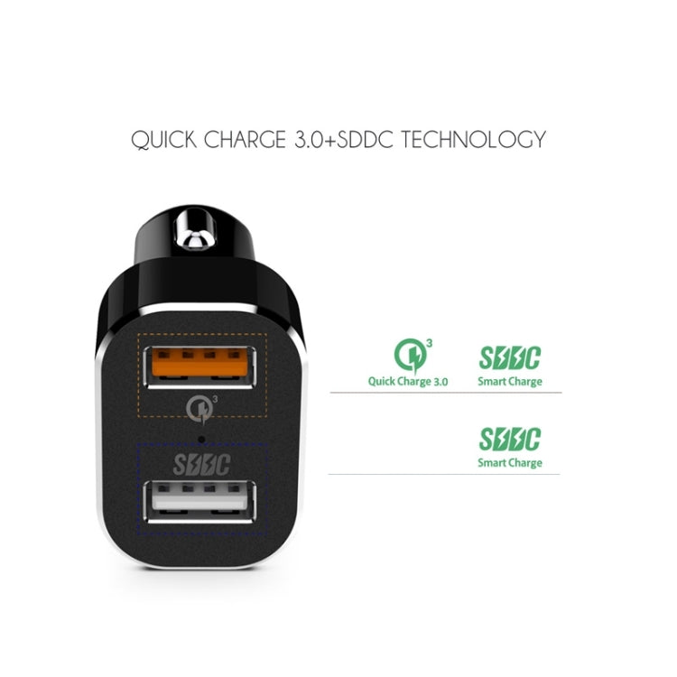 VEDFUN TurboDrive C210 Dual Ports Quick Charge 3.0 + SDDC Technology USB Car Charger for Smartphones and Tablets - HoMEdemic™ 