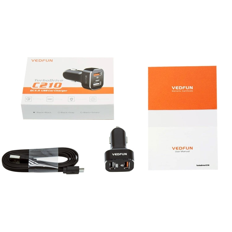 VEDFUN TurboDrive C210 Dual Ports Quick Charge 3.0 + SDDC Technology USB Car Charger for Smartphones and Tablets - HoMEdemic™ 