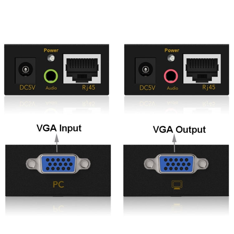 VGA & Audio Extender 1920x1440 HD 100m Cat5e / 6-568B Network Cable Sender Receiver Adapter, AU Plug - HoMEdemic™ 