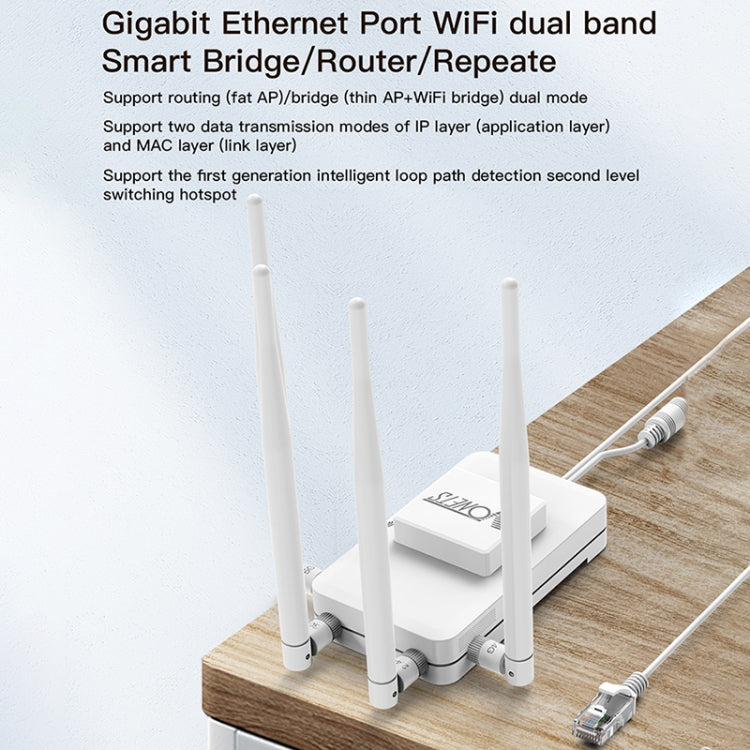 VONETS VAR1200-H 1200Mbps Wireless Bridge External Antenna Dual-Band WiFi Repeater, With DC Adapter Set - HoMEdemic™ 