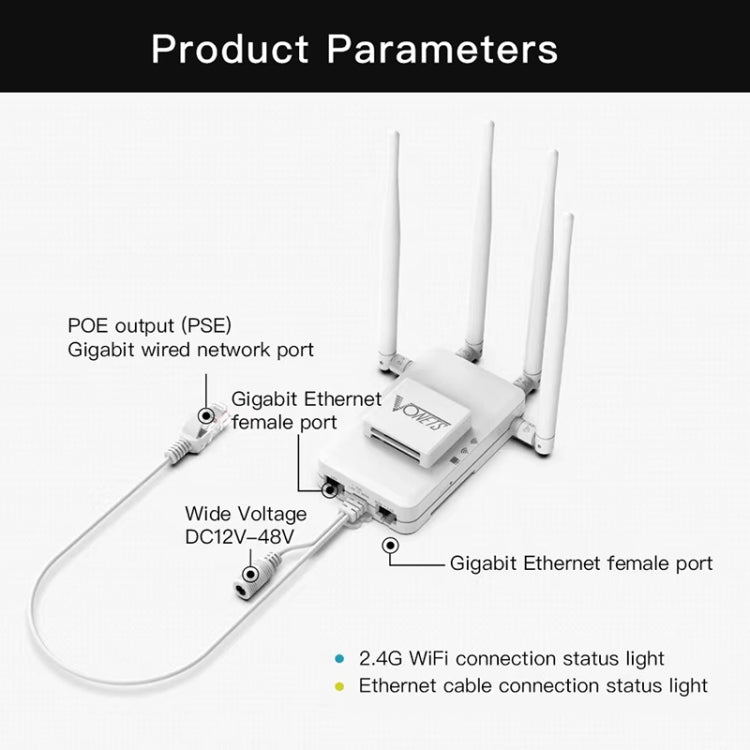 VONETS VAR600-H 600Mbps Wireless Bridge WiFi Repeater, With Power Adapter + 4 Antennas + DC Adapter Set - HoMEdemic™ 