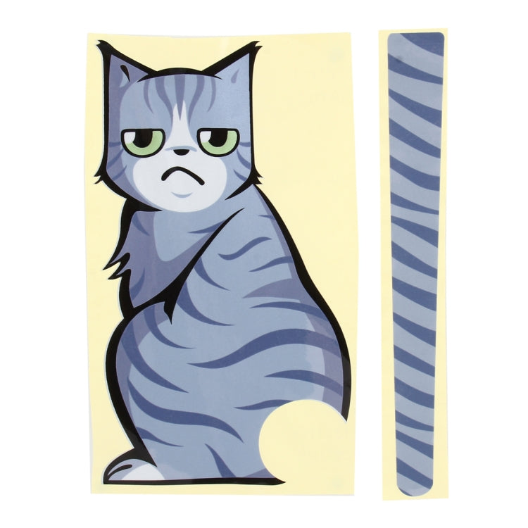 Vehicle Car Rear Windshield Window Wiper Reflective Self-Adhesive Cat Moving Tail Vinyl Decal Sticker, Frowning Cat, Smiling Cat - HoMEdemic™ 