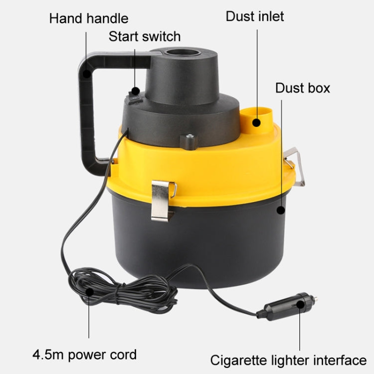 Vehicle Vacuum Cleaner For Wet And Dry Use Large Round Tub Car Cleaning Tool, Style: 12V Car Model - HoMEdemic™ 