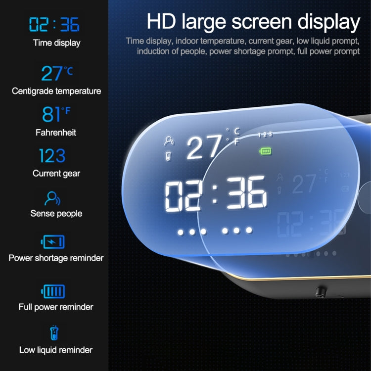 W2 Wall-mounted USB Charging  Automatic Foam Soap Dispenser With Time Temperature Display(Black) - HoMEdemic™ 