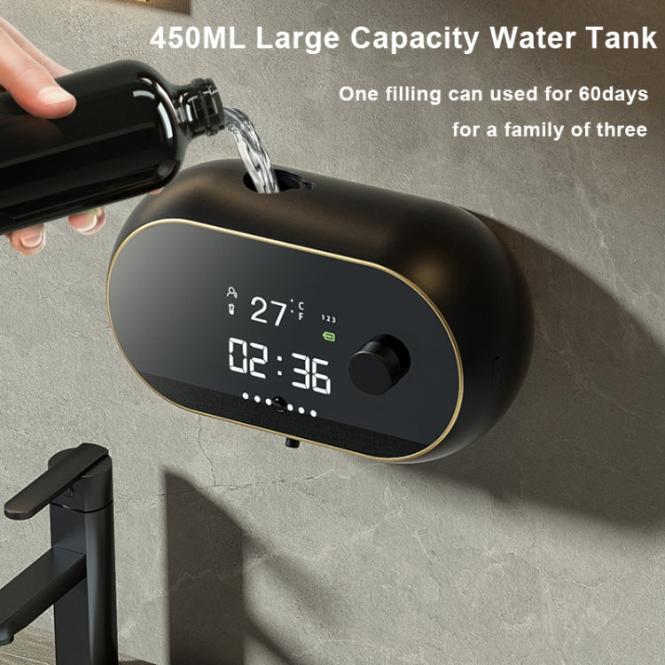 W2 Wall-mounted USB Charging  Automatic Foam Soap Dispenser With Time Temperature Display(Black) - HoMEdemic™ 
