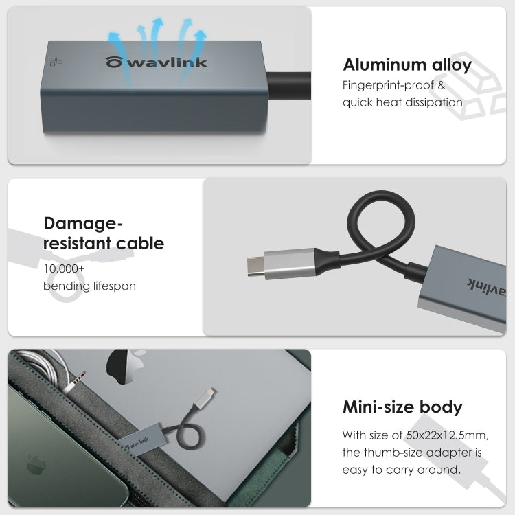 WAVLINK NWU329GC Type-C to RJ45 LAN Network Cable Converter Gigabit Ethernet Adapter - HoMEdemic™ 