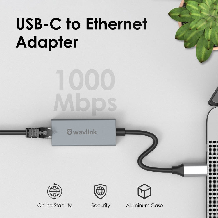 WAVLINK NWU329GC Type-C to RJ45 LAN Network Cable Converter Gigabit Ethernet Adapter - HoMEdemic™ 