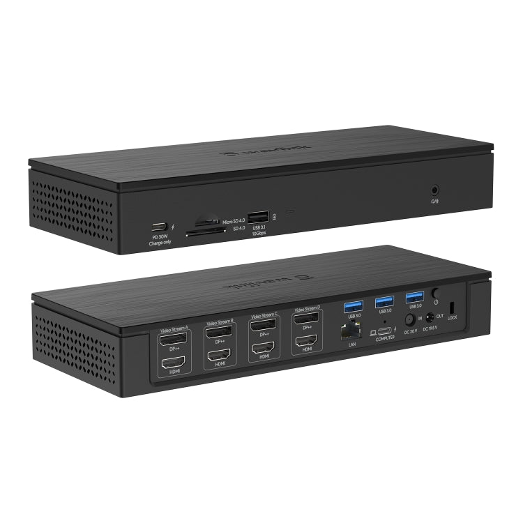 WAVLINK UG69PD10 1 to 4 Screens 4K/5K AV Transfer USB-C to HD Type-C Docking Station Hub, Plug:EU Plug - HoMEdemic™ 