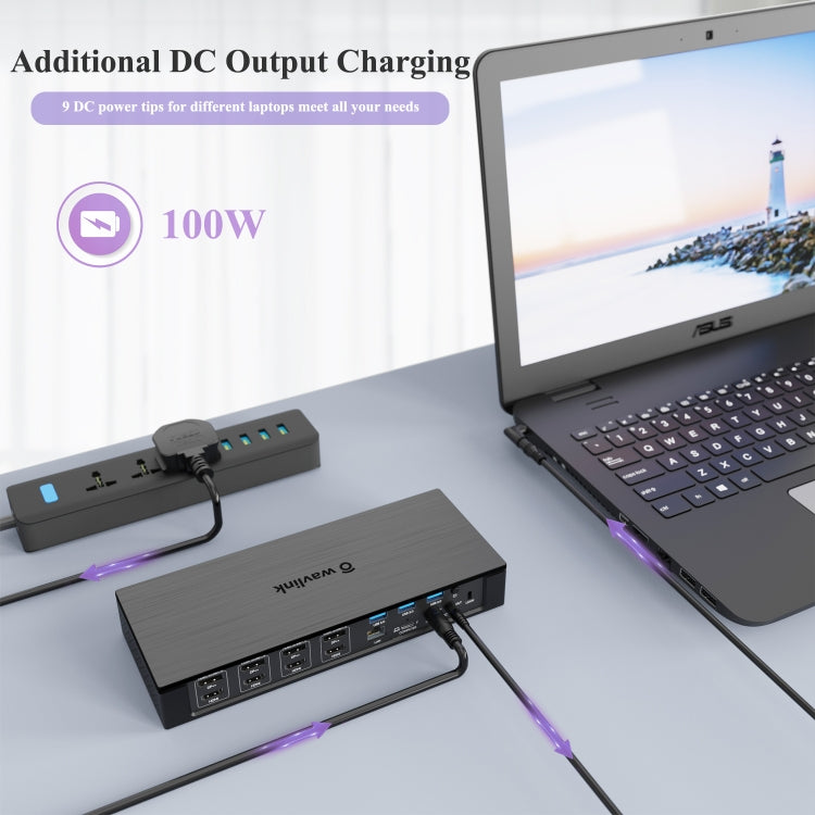 WAVLINK UG69PD10 1 to 4 Screens 4K/5K AV Transfer USB-C to HD Type-C Docking Station Hub, Plug:US Plug - HoMEdemic™ 