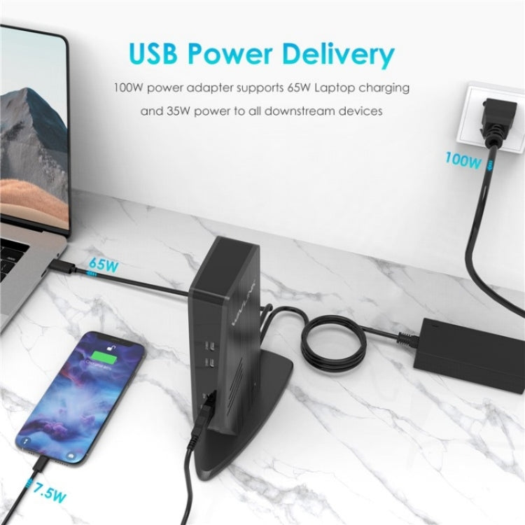 WAVLINK UG69PD5 USB-C HD 60Hz Monitor Adapter Dual 4K Display Docking Station, Plug:EU Plug - HoMEdemic™ 