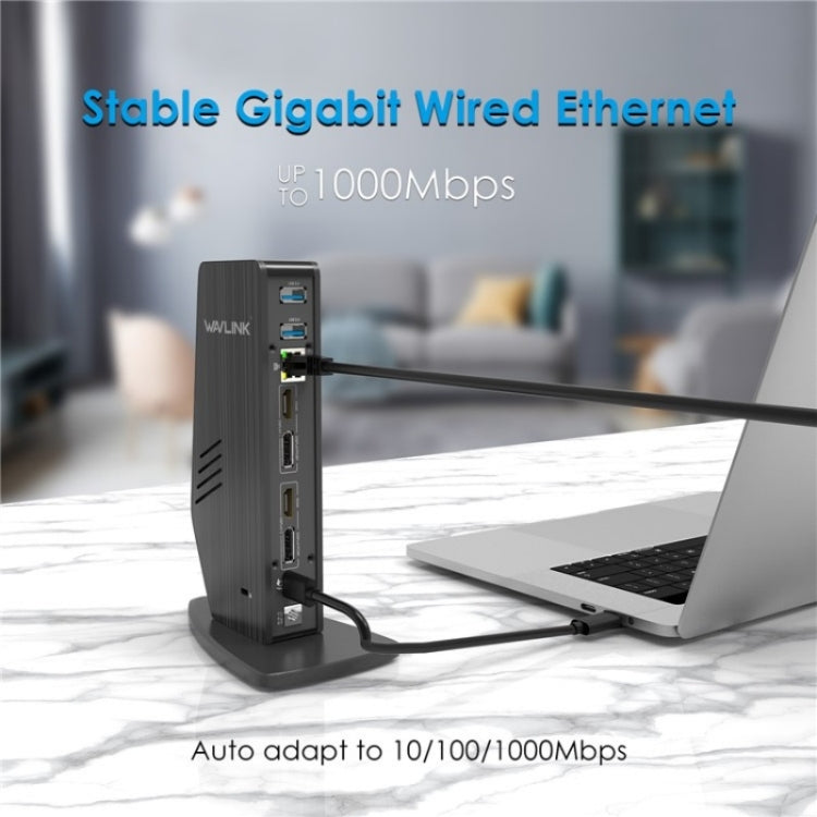 WAVLINK UG69PD5 USB-C HD 60Hz Monitor Adapter Dual 4K Display Docking Station, Plug:EU Plug - HoMEdemic™ 
