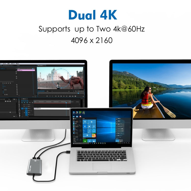 WAVLINK UTA21D DP 4K/5K/8K Video Thunderbolt 3 Type-C to Dual DisplayPort  Adapter - HoMEdemic™ 