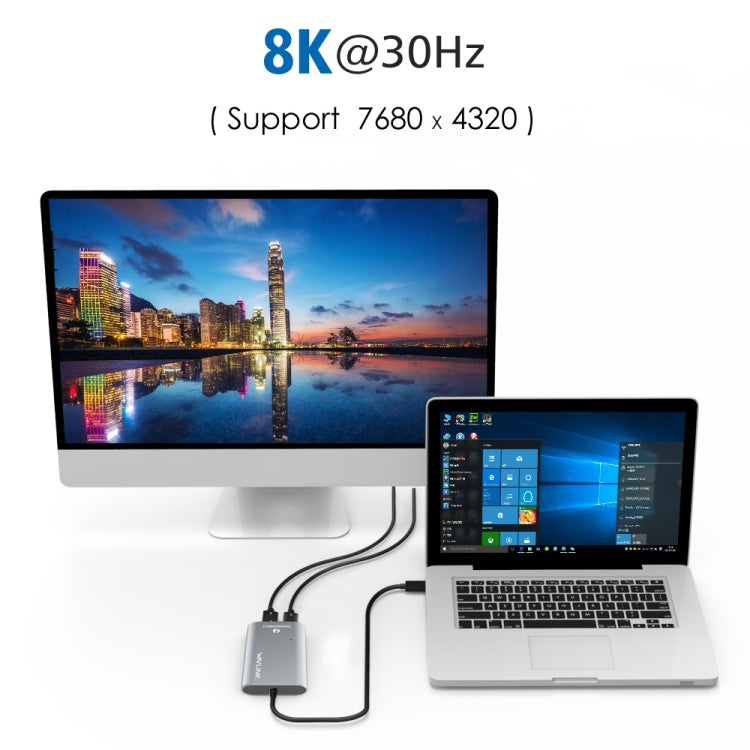 WAVLINK UTA21D DP 4K/5K/8K Video Thunderbolt 3 Type-C to Dual DisplayPort  Adapter - HoMEdemic™ 