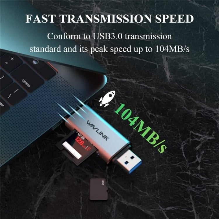 WAVLINK WL-CR3002 Multi-Function Mini Aluminum Alloy Shell Type-C+USB3.0 SD/TF Card Reader - HoMEdemic™ 