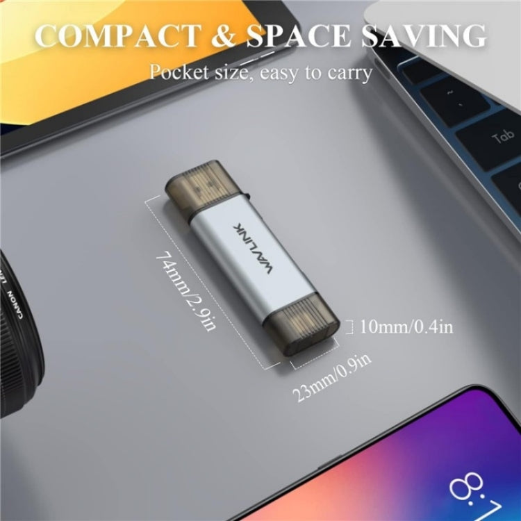 WAVLINK WL-CR3002 Multi-Function Mini Aluminum Alloy Shell Type-C+USB3.0 SD/TF Card Reader - HoMEdemic™ 