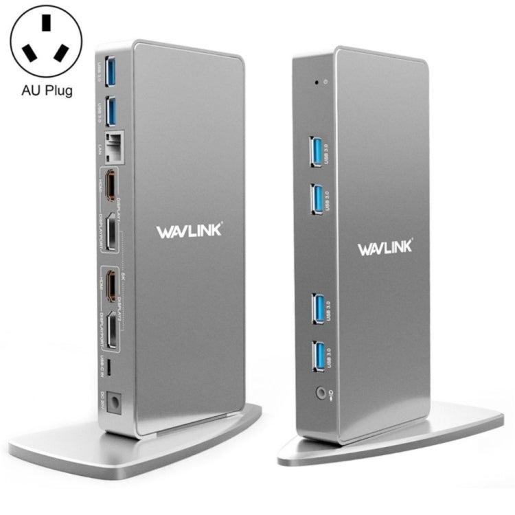 WAVLINK WL-UG69DK7 Laptops Type-C Universal Desktop Docking Station Aluminum Alloy HUB Adapter(AU Plug) - HoMEdemic™ 