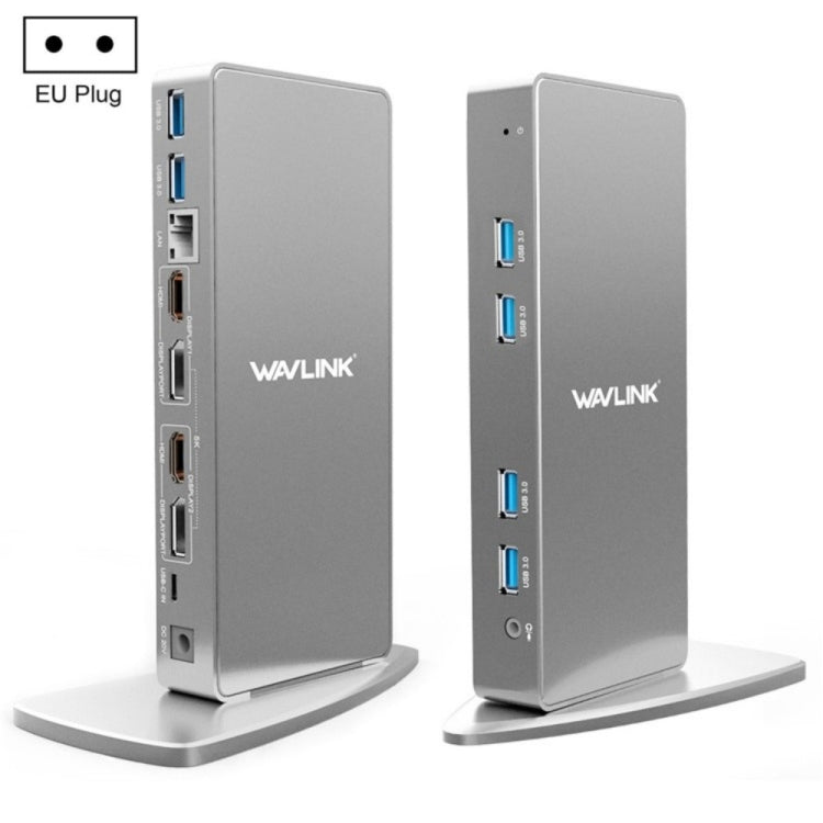 WAVLINK WL-UG69DK7 Laptops Type-C Universal Desktop Docking Station Aluminum Alloy HUB Adapter(EU Plug) - HoMEdemic™ 