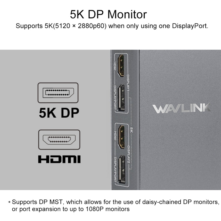 WAVLINK WL-UG69DK7 Laptops Type-C Universal Desktop Docking Station Aluminum Alloy HUB Adapter(UK Plug) - HoMEdemic™ 