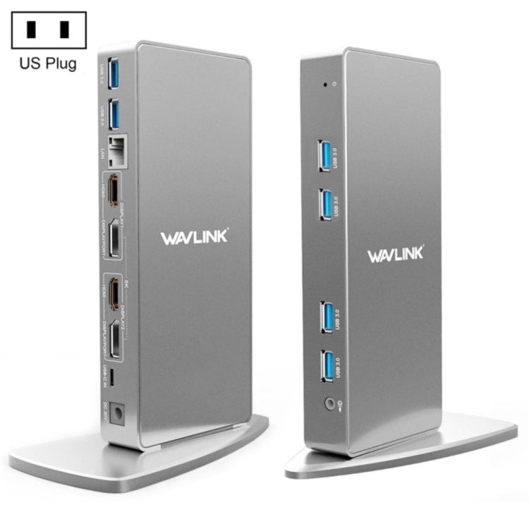 WAVLINK WL-UG69DK7 Laptops Type-C Universal Desktop Docking Station Aluminum Alloy HUB Adapter(US Plug) - HoMEdemic™ 