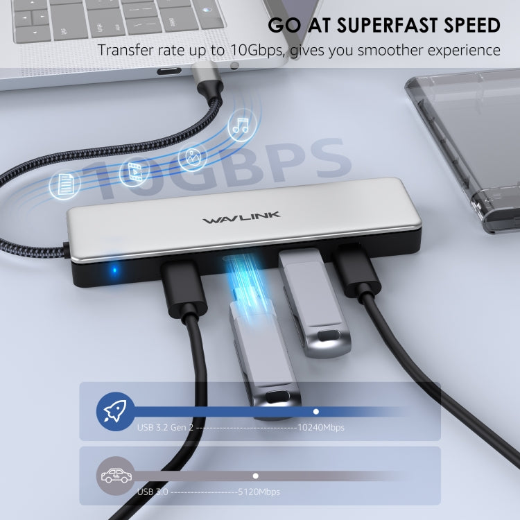 WAVLINK WL-UHP3411 10G Data Transfer Hub 4-in-1 Type-C to 4 USB-C 3.2 Gen2 Ports Adapter - HoMEdemic™ 