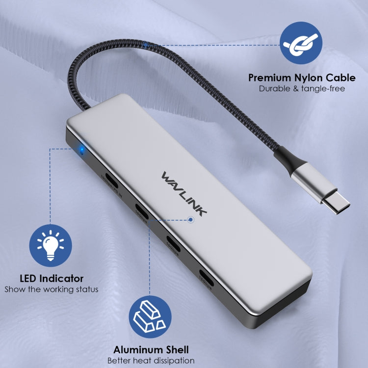 WAVLINK WL-UHP3411 10G Data Transfer Hub 4-in-1 Type-C to 4 USB-C 3.2 Gen2 Ports Adapter - HoMEdemic™ 
