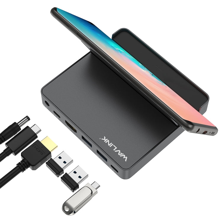 WAVLINK WL-UHP3D01 Portable Type-C Cell Phone Docking Station Multi-Port USB HUB Adapter(UK Plug) - HoMEdemic™ 