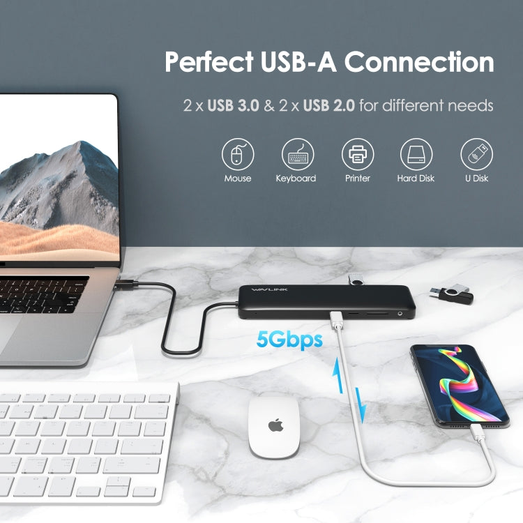 WAVLINK WL-UMD04 Portable USB-C to HD / DVI / VGA Slim Converter Type-C Hub Adapter - HoMEdemic™ 