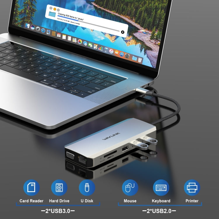 WAVLINK WL-UMD301 12 in 1 Multi-port Adapter 2*HDMI+1*VGA Triple Display USB-C Hub Dock - HoMEdemic™ 