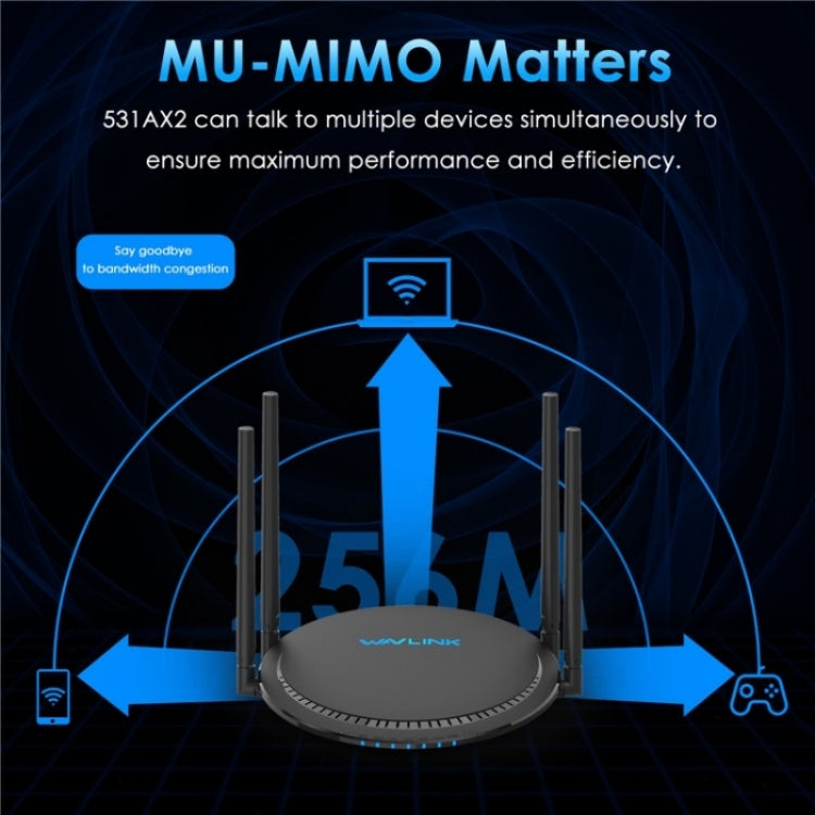 WAVLINK WN531AX2 AX1800 Dual Band Gigabit Wireless Internet Router WiFi 6 Repeater, Plug:EU Plug - HoMEdemic™ 