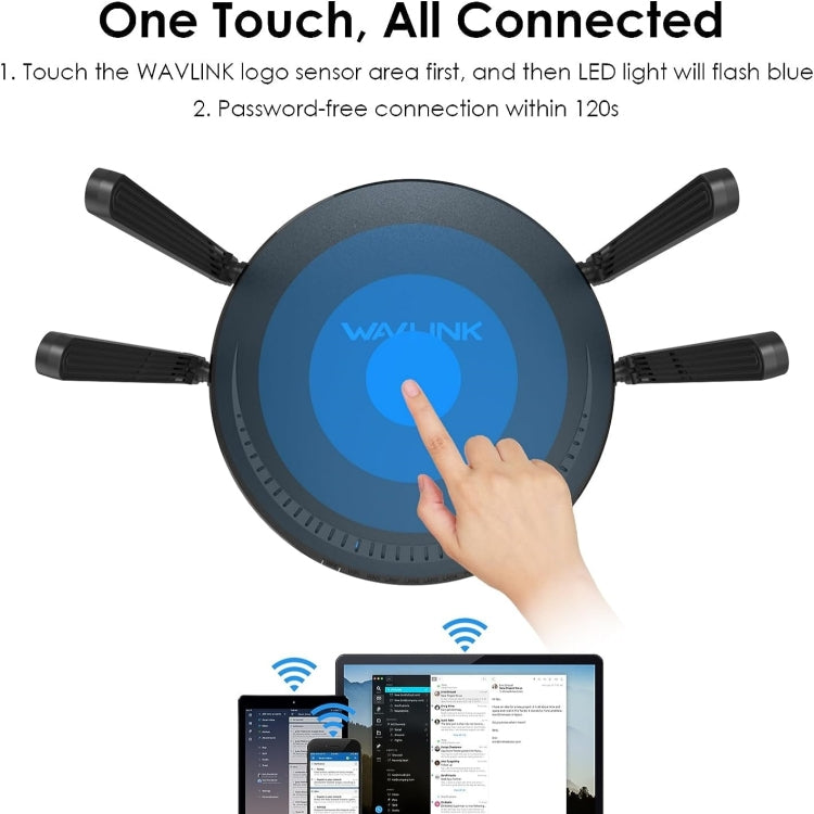 WAVLINK WN531MX3 Wider Coverage AX3000 WiFi 6 Wireless Routers Dual Band Wireless Repeater, Plug:US Plug - HoMEdemic™ 