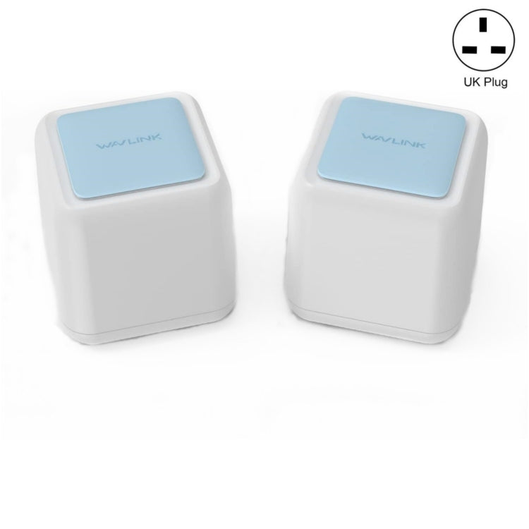 WAVLINK WN535M2 For Home Office 2pcs Mesh Wireless Router AC1200 Dual Band WiFi Signal Booster, Plug:UK Plug - HoMEdemic™ 