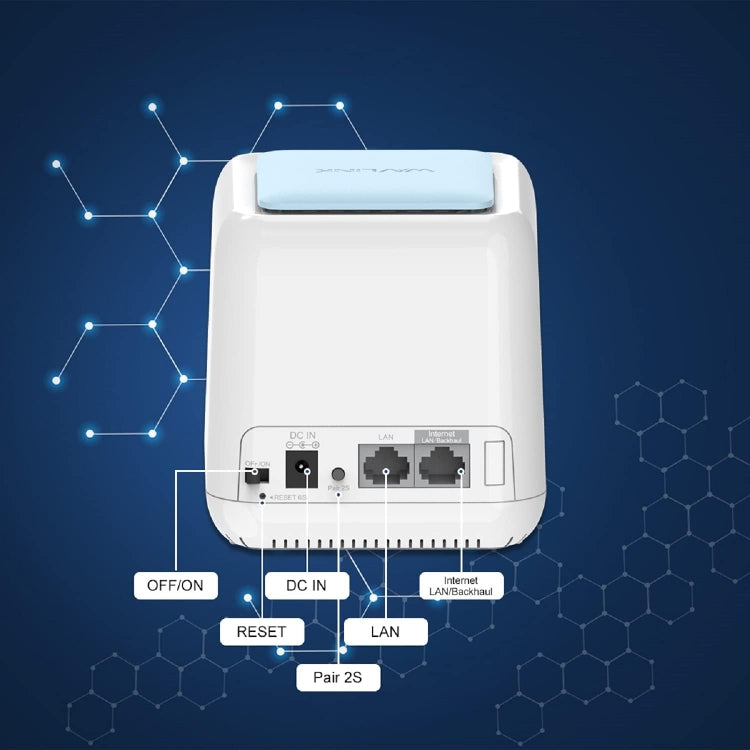 WAVLINK WN535M2 For Home Office 2pcs Mesh Wireless Router AC1200 Dual Band WiFi Signal Booster, Plug:UK Plug - HoMEdemic™ 