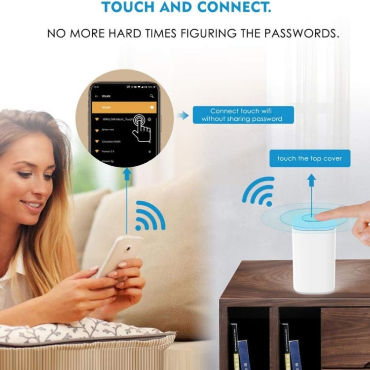 WAVLINK WN551K2 2pcs AC3000 WiFi Wireless Repeater Built-in Antenna Tri-Band Mesh Wireless Router, Plug:EU Plug - HoMEdemic™ 