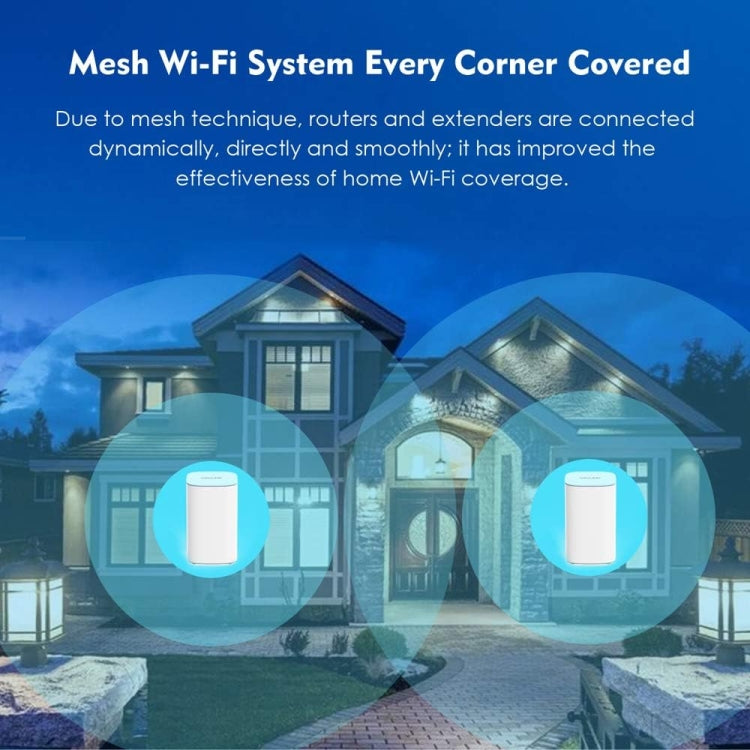 WAVLINK WN551K2 2pcs AC3000 WiFi Wireless Repeater Built-in Antenna Tri-Band Mesh Wireless Router, Plug:EU Plug - HoMEdemic™ 
