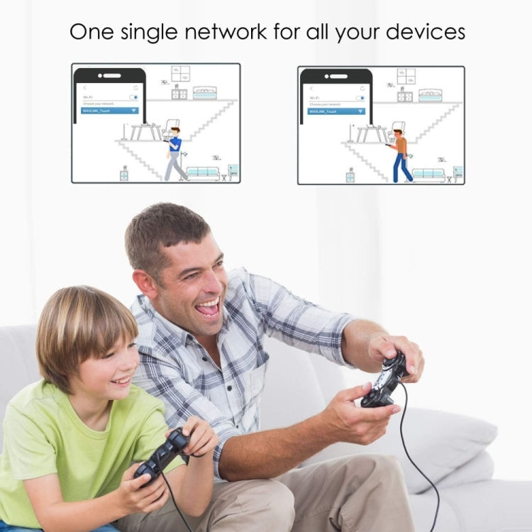 WAVLINK WN551K2 2pcs AC3000 WiFi Wireless Repeater Built-in Antenna Tri-Band Mesh Wireless Router, Plug:US Plug - HoMEdemic™ 