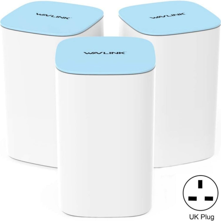 WAVLINK WN551K3 3pcs AC3000 WiFi Wireless Repeater Built-in Antenna Tri-Band Mesh Wireless Router, Plug:UK Plug - HoMEdemic™ 