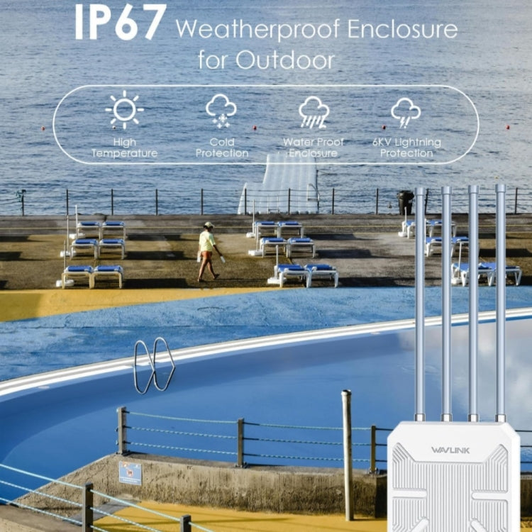 WAVLINK WN573HX3 AX3000 Waterproof Outdoor WiFi Wireless Outdoor Dual Band Router, Plug:AU Plug - HoMEdemic™ 