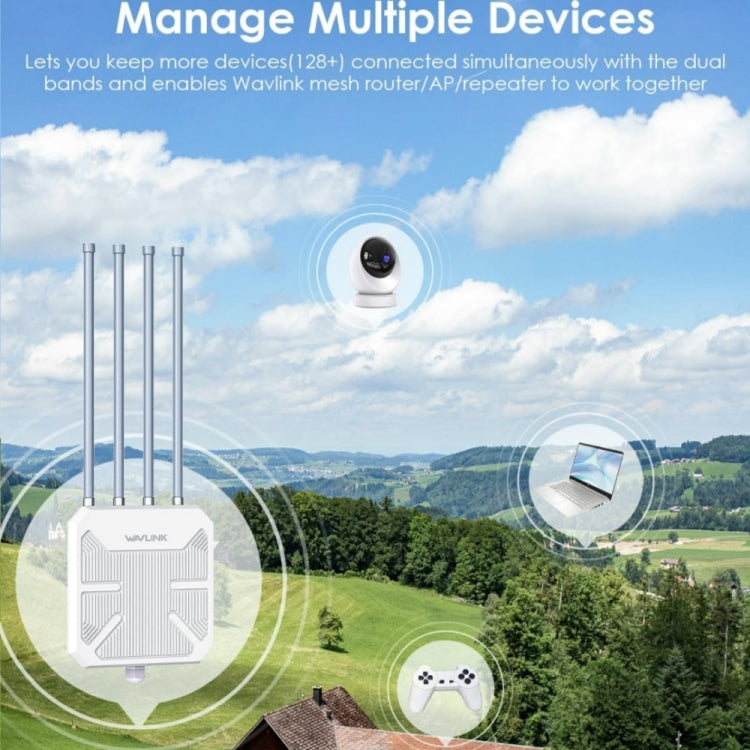 WAVLINK WN573HX3 AX3000 Waterproof Outdoor WiFi Wireless Outdoor Dual Band Router, Plug:UK Plug - HoMEdemic™ 