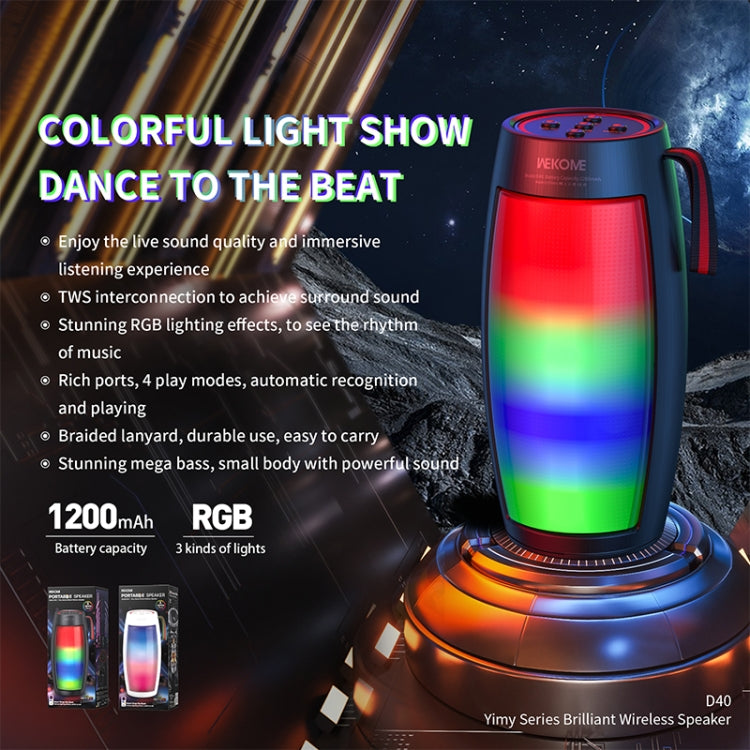 WEKOME D40 5W Sound Pulse Colorful Bluetooth Speaker (Black) - HoMEdemic™ 