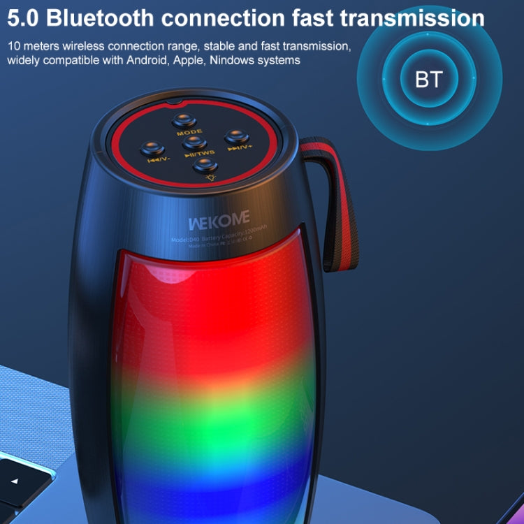 WEKOME D40 5W Sound Pulse Colorful Bluetooth Speaker (Black) - HoMEdemic™ 