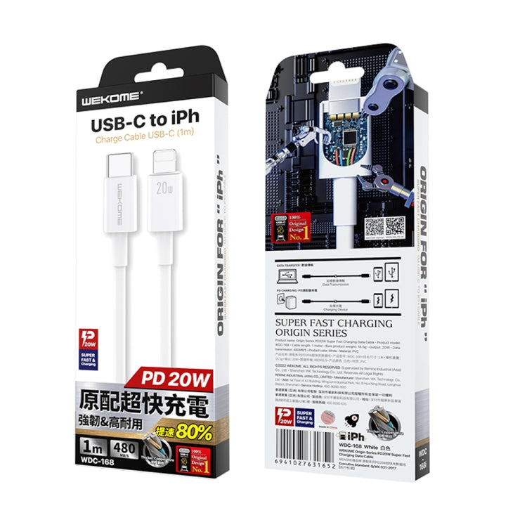 WEKOME WDC-168 Original Series PD 20W USB-C / Type-C to 8 Pin Fast Charge Data Cable Length: 1m - HoMEdemic™ 