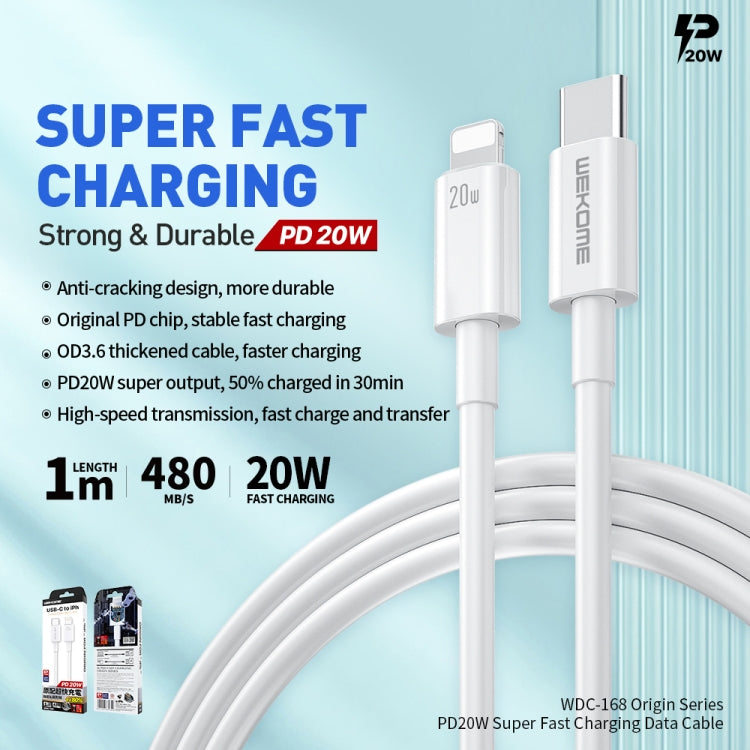 WEKOME WDC-168 Original Series PD 20W USB-C / Type-C to 8 Pin Fast Charge Data Cable Length: 1m - HoMEdemic™ 