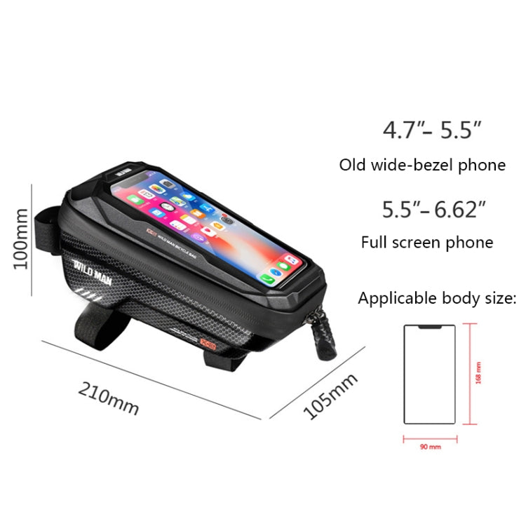WILD MAN X2 1L Hard Shell EVA Bicycle Front Beam Bag(Black) - HoMEdemic™ 