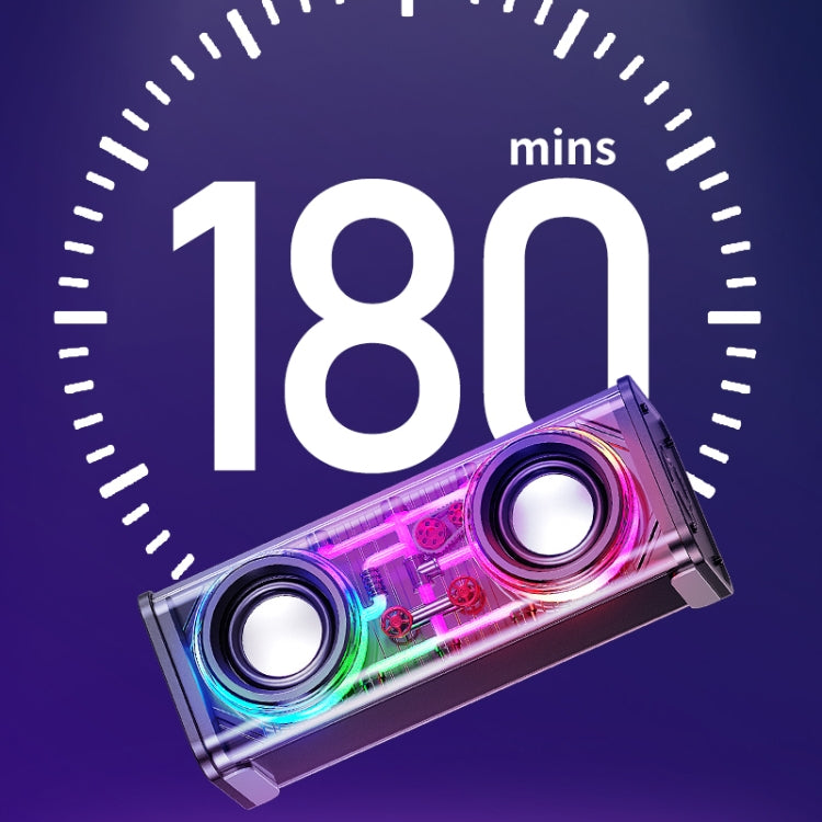 WK D45 10W Dual Speaker Transparent Mecha Bluetooth Speaker(Black) - HoMEdemic™ 