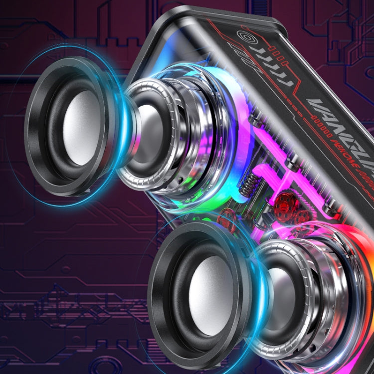 WK D45 10W Dual Speaker Transparent Mecha Bluetooth Speaker(White) - HoMEdemic™ 