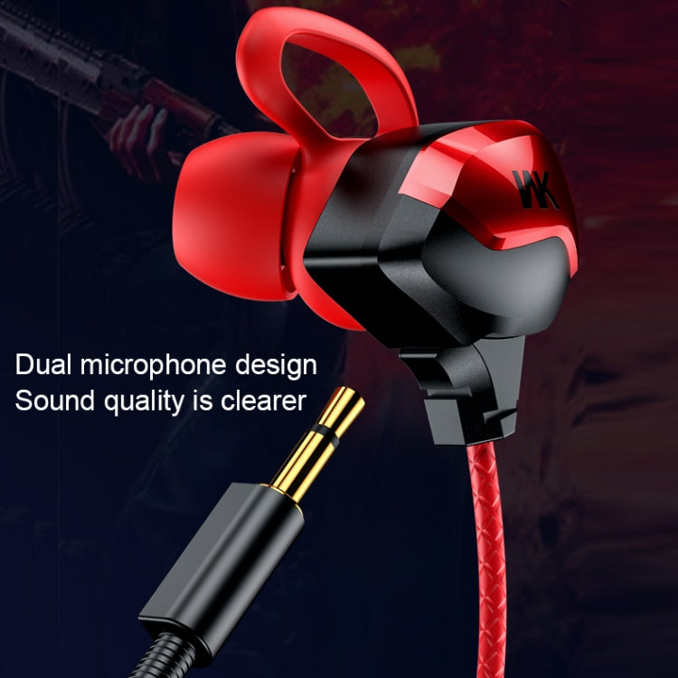 WK ET-Y30 ET Series 3.5mm Elbow In-ear Wired Wire-control Gaming Earphone with Microphone (Black) - HoMEdemic™ 