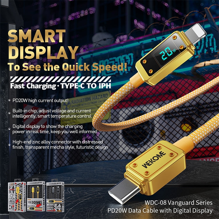 WK WDC-08 PD 20W USB-C/Type-C to 8 Pin Digital Display Data Cable, Length: 1m(Black) - HoMEdemic™ 