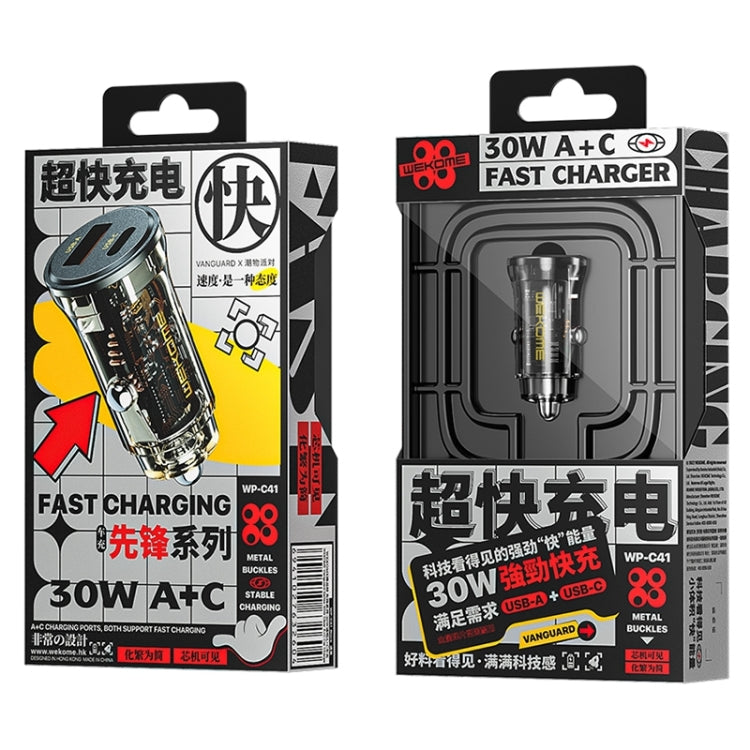 WK WP-C41 Vanguard Series 30W USB + Type-C Car Charger - HoMEdemic™ 