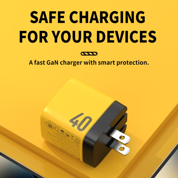 WK WP-U128 40W Dual USB-C/Type-C Interface Gallium Nitride Charger,Specifications: US Plug - HoMEdemic™ 